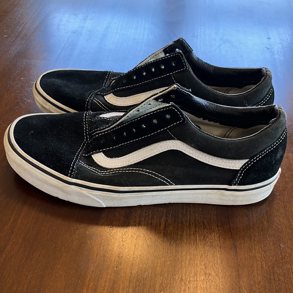 VANS old skool low men’s black white suede shoes - Picture 4 of 9